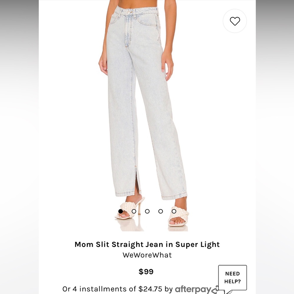 WeWoreWhat mom slit straight jean - Picture 2 of 3